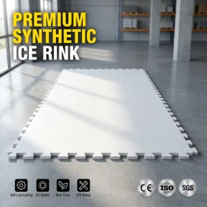 WLT Professional Synthetic Ice Rink Panels 10mm 15mm Self Lubricating Skating Floor Tiles For Hockey Training