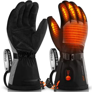 Wasoto 7.4V USB Rechargeable Lithium Ski Gloves Heated Winter Gloves for Men and Women