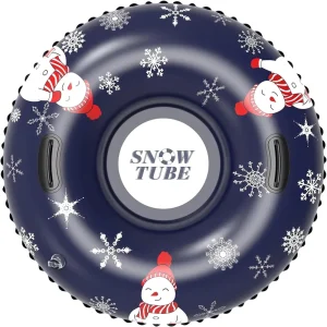 Waterhan Custom PVC Nylon Rubber Hard Bottom Inflatable Snow Tube with Skiing Mat for Winter Outdoor Fun