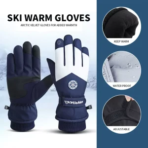 Waterproof Breathable Thermal Ski and Snowboard Gloves with Touchscreen and Anti-Slip Grip