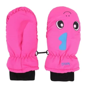 Waterproof Kids Ski Mittens with Long Cuff Cartoon Animal Design 3M Thinsulate Insulation