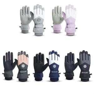 Waterproof Leather Winter Work Gloves with Wrist Strap Insulated for Outdoor Sports for Skiing & Cross Country Skiing