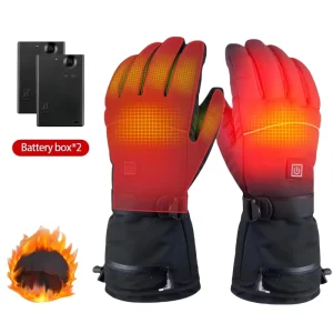 Waterproof Rechargeable Heated Motorcycle Gloves for Snowmobiling