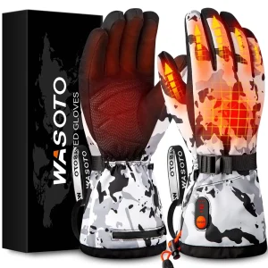 Waterproof Split Finger Camouflage Ski Gloves for Men Snowboarding Outdoor Use Polyester Multiple Sizes Available