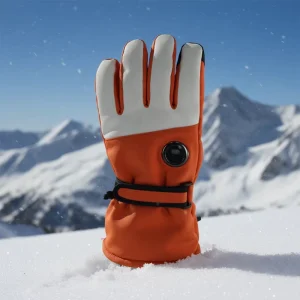 Waterproof Touchscreen Heated Gloves with 3 Heating Levels, 45-55 Temperature Range, 4000mAh Power Bank, Split Finger Design for Winter Skiing