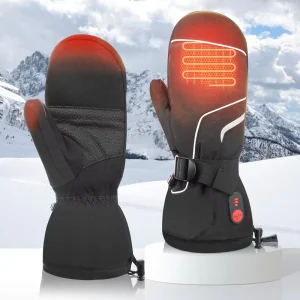 Waterproof Touchscreen Heated Rechargeable Microfiber Softshell Ski Gloves
