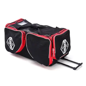 Waterproof Trolley Bag with Pulley Design, Large Capacity, Black/Red, Ice Hockey Equipment Bag
