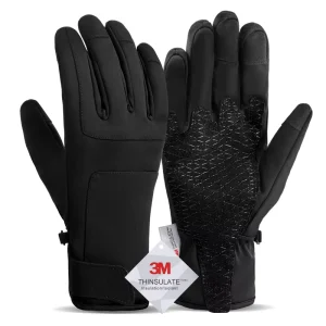 Waterproof Warm Outdoor Winter Touchscreen Zipper Gloves For Anti Slip Outdoor Sports For Bike Motorcycle Running Skiing