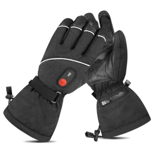 Waterproof Windproof Self Heating Touchscreen Compatible Goatskin Gloves for Men & Women for Winter Snowboarding Other Sports