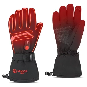 Waterproof Winter Rechargeable Heated Gloves with Touchscreen, for Snowboarding and Skiing