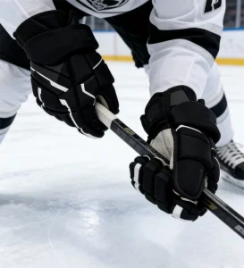 White and Black Protective Ice Hockey Glove