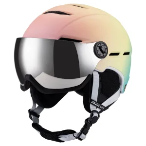 Windproof Warm Unisex Half Ski Helmet with Integrated Goggles for Alpine Skiing and Snowboarding