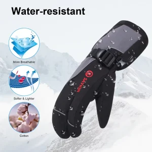 Winter Electric Heated Gloves Thermal Insulated Microfiber Windproof for Snowboarding and Skiing