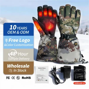 Winter Heated Gloves for Men and Women 7.4V 6400mAh Rechargeable Battery Waterproof Windproof Touchscreen Outdoor Gloves