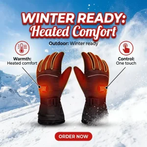 Winter Insulated Waterproof Windproof Cotton Ski Gloves Heated Thermal Snowboarding Gloves Touchscreen