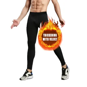 Winter New Men’s Fitness Clothes Latest Design Thickened Custom Tight Clothes Warm Sports Training Clothes