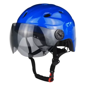 Winter One-Piece Electric Vehicle Ski Helmet with Warm Cotton Ear Covers and Goggles