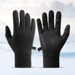 Winter Outdoor Cycling Gloves Nylon Fleece Lining Insulated Warm Lightweight Touchscreen-Compatible Non-Slip Driving Ski Gloves