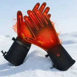 Winter Outdoor Cycling Skiing Black Thin Heated Glove Liners Rechargeable Electric Heating Gloves