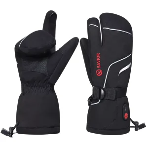 Winter Outdoor Sports Ski Gloves Goatskin USB Rechargeable Battery Intelligent Heating Roller Touch Screen for Long term Warmth