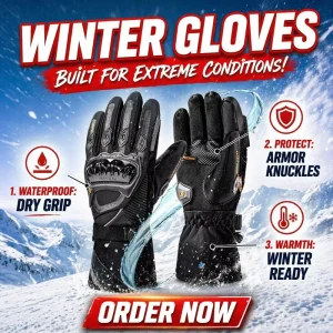 Winter Ski Gloves CE Level 1 KP Protection Thermal PU Material Waterproof Windproof