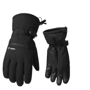 Winter Ski Gloves Waterproof Windproof Polyester Fleece-Lined Thickened Warm Outdoor Cycling Gloves