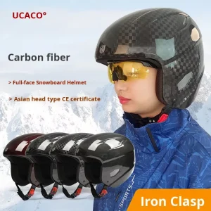 Winter Ski and Snowboard Helmet Carbon Fiber Unisex