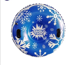 Winter Sports 47 Inch Diameter Inflatable 1 Person Snow Tube with 2 Grip Handles