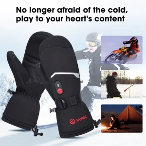 Winter Sports Electric Polyester Self Heating UV Protection Snowboarding Heated Gloves with Replaceable Battery System