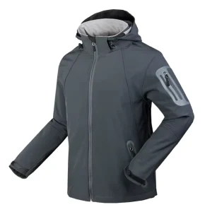 Winter Sports Softshell Jacket Thick Breathable Hooded Collar