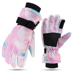 Winter Sports Waterproof Windproof Non Slip Thermal Insulated Polyester Unisex Ski Gloves Zipper Closure Cross Country