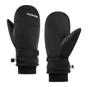 Winter Thickened Chun Ya Fabric Outdoor Ski Mitten Gloves Riding Mitten Gloves