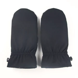 Winter Thickened Mitten Gloves Unisex Fleece Lined Ski Mittens Windproof Waterproof Warm Cold Resistant Black Gloves for Outdoor