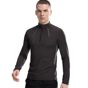 Winter Warm Fleece Long Sleeve Cycling Top Breathable Quick Dry Sportswear for Outdoor Activities Jersey Fabric Plain Dyed
