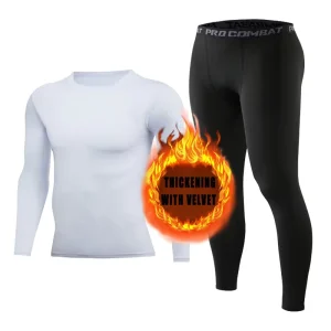 Winter Warm Men’s Fitness Leggings with the Latest Design Warm Fitness Clothing New Sports Fitness Suit