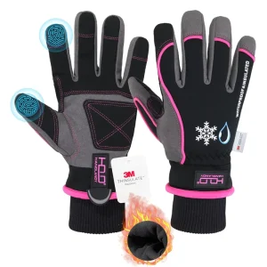 Winter Warm Thinsulate Lining Waterproof Cold Resistant Touch Screen Ski Work Outdoor Glove