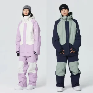 Winter Warm Waterproof Snowboard Ski Suit with Hooded Coat and Pants for Men and Women