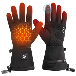 Winter Waterproof Windproof Polyester Ski Gloves with USB Heating and Touchscreen Features for Snowboarding