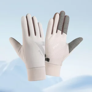 Women’s Lightweight Sports Gloves Waterproof Fleece Lined Touch Screen Anti slip Palm Elastic Knit Cuff for Outdoor Activities