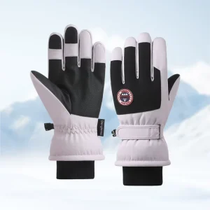 Women’s Ski Gloves Water Repellent Windproof Thick Fleece-Lined Touchscreen PU Anti-Slip for Cycling Sports Factory Direct