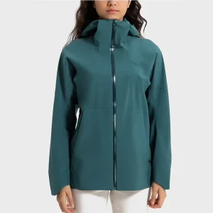Women’s Softshell Hooded Winter Light Jacket Waterproof Windproof Sports Coat Zipper Stand Breathable Outdoor Hiking Clothing