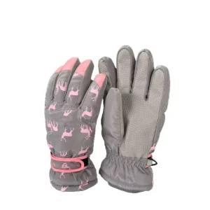 Women’s Split-Finger Ski Gloves Thermal Fleece-Lined Thick Warm Windproof Waterproof