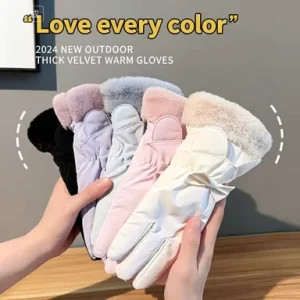 Women’s Stylish Minimalist Thermal Gloves Fleece Lined Thickened for Winter Touchscreen Compatible Anti Slip & Waterproof Ski