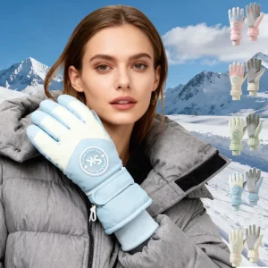 Women’s Waterproof Touchscreen Ski Gloves with Plush Lining Anti-Slip