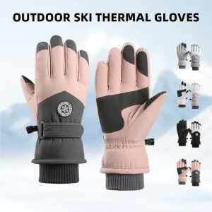 Women’s Waterproof Windproof Fleece-Lined Ski Gloves with Touchscreen PU Anti-Slip Grip Factory Direct
