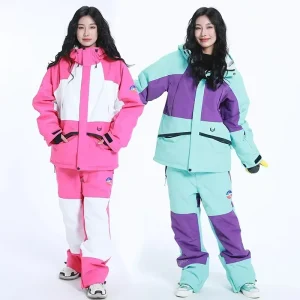 Women’s Windproof Waterproof Winter Ski Suit Thick Thermal Breathable Snowboarding Jumpsuit Polyester