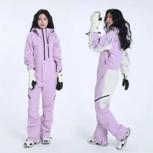 Women’s Winter Hooded Waterproof Windproof Polyester Ski Jumpsuit