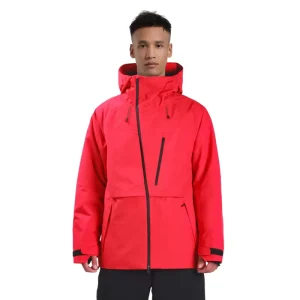 Women’s Winter Outdoor Skiing Jacket Waterproof Windproof Hooded Zipper Ski Coat Breathable Solid Polyester Sports Outerwear