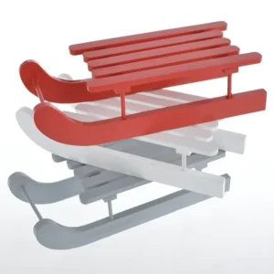 Wooden Snow Sled Decoration