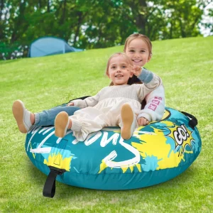 Yellow 41-Inch Inflatable PVC Snow Tube for Kids